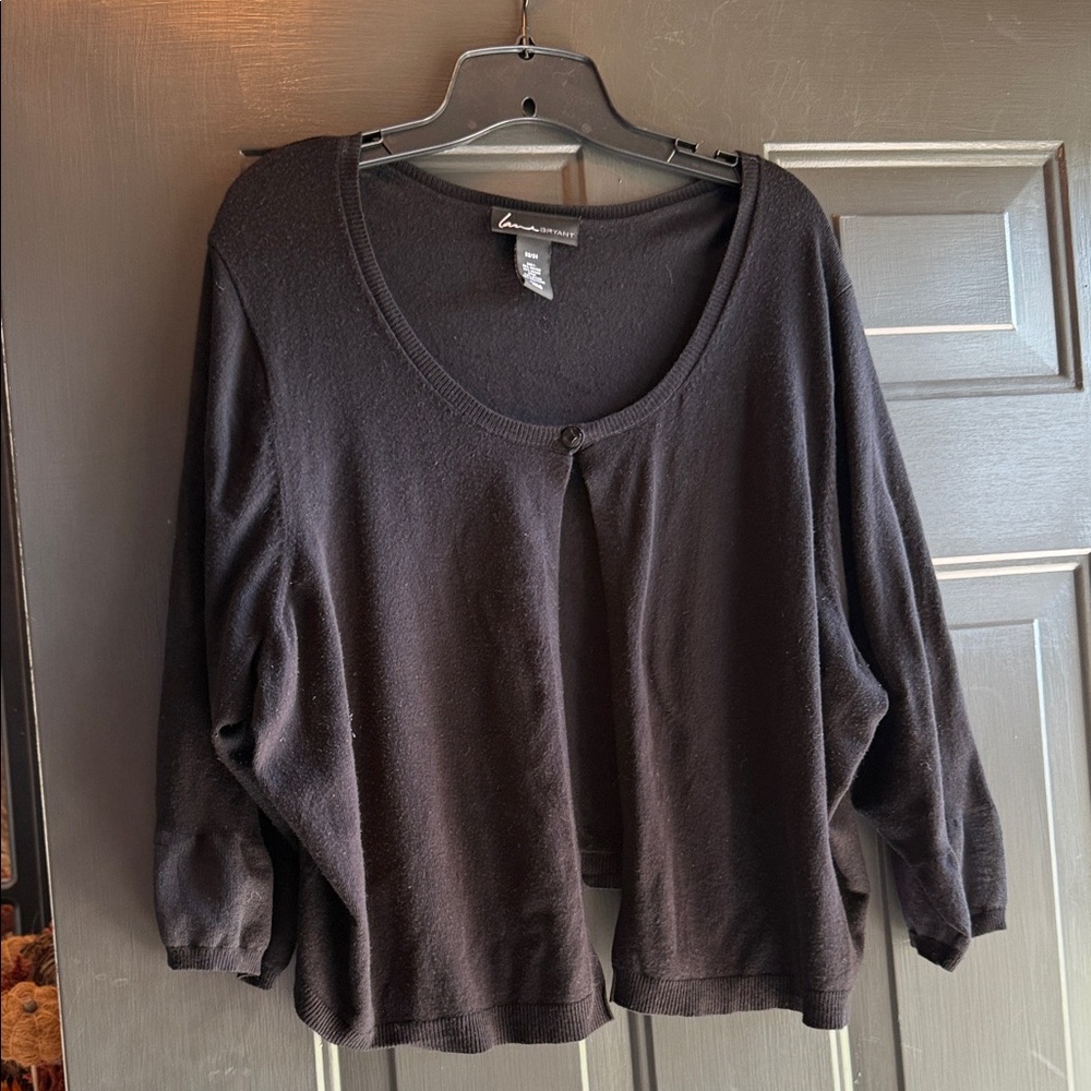Lane Bryant Black Knit Cardigan